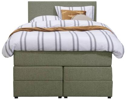 Boxspring Met Opbergruimte Liv Egaal - 120x200 Cm - Stof - Groen