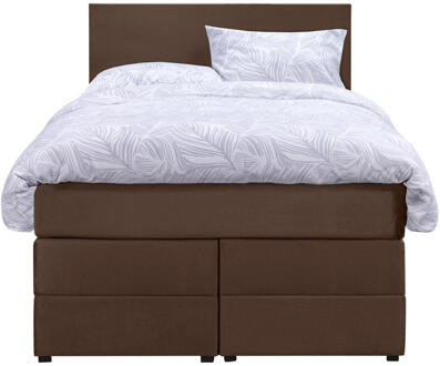 Boxspring Met Opbergruimte Liv Egaal - 120x200 Cm - Stof/Velvet - Bruin