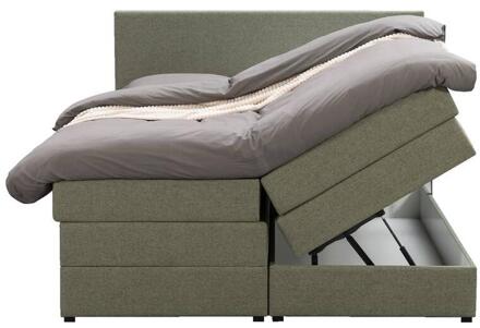 Boxspring Met Opbergruimte Liv Egaal - 180x200 Cm - Stof - Groen