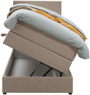 Boxspring Met Opbergruimte Liv Egaal - 90x200 Cm - Stof - Beige