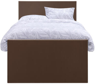 Boxspring Met Voetbord Liv Egaal - 120x200 Cm - Ronde Poot - Stof/Velvet - Bruin