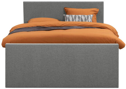 Boxspring Met Voetbord Liv Egaal - Licht - 160x200 Cm - Slanke Poot - Stof - Grijs