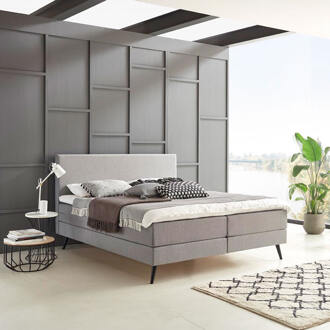 Boxspring 'Nora' kleur grijs - 180 x 200 cm