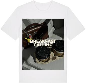 Boxy T-shirt met print Calling  wit - XS,S,