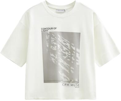 Boxy T-shirt met print Muse  naturel