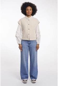 Boxy waistcoat off-white - maat L Ecru