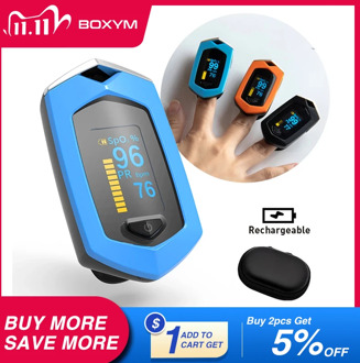BOXYM Medical Rechargeable Finger Pulse Oximeter Digital Oximetro De Dedo SpO2 PR OLED CE Pulsioximetro Heart Rate Monitor
