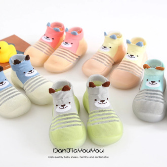 Boy Girl Baby Toddler Shoes Non-slip Indoor Floor Anti-slip Slippers Baby's Outdoor Breathable Cotton Shoes Cartoon Tube Socks