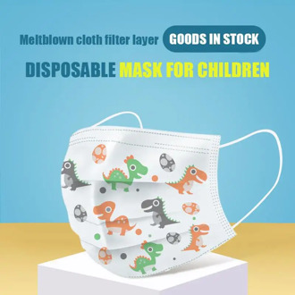 Boy Girl Child Disposable Mask 3Ply EarLoop Dinosaur Dog Print Cute Cartoon Mask Health Protection Dustproof Face Mask for Kids