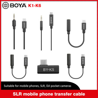 BOYA BY-K1 K2 K3 K4 K5 BY-K6 3.5mm TRS to Lightning/Typec Apple Android phone audio cable for microphone phone extension cable