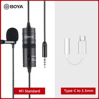 Boya BY-M1 Pro Lavalier Microfoon Clip-On Condensator Microfoon Wired 3.5Mm Microfoon Voor Iphone Android Smartphone Vlog Dslr camcorder Audio BY-M1 Kit 1