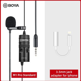 Boya BY-M1 Pro Lavalier Microfoon Clip-On Condensator Microfoon Wired 3.5Mm Microfoon Voor Iphone Android Smartphone Vlog Dslr camcorder Audio BY-M1 Kit 2