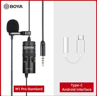 Boya BY-M1 Pro Lavalier Microfoon Clip-On Condensator Microfoon Wired 3.5Mm Microfoon Voor Iphone Android Smartphone Vlog Dslr camcorder Audio BY-M1 PRO Kit 1
