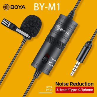 Boya BY-M1 Pro Lavalier Microfoon Clip-On Condensator Microfoon Wired 3.5Mm Microfoon Voor Iphone Android Smartphone Vlog Dslr camcorder Audio