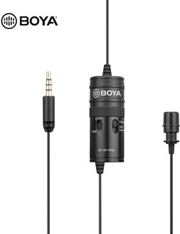 Boya BY-M1 Pro Lavalier Microfoon Clip-On Condensator Microfoon Wired 3.5Mm Microfoon Voor Iphone Android Smartphone Vlog Dslr camcorder Audio