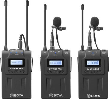 Boya BY-WM8 Pro K2 UHF Draadloze Microfoon Kit 2TX+1RX