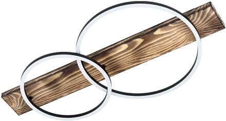 Boyal Plafondlamp - 78 cm - Zwart/Bruin/Landelijk/Wit Bruin, Wit, Zwart