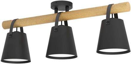 Boyle Plafondlamp - E27 - 78 cm - Zwart/Bruin/Wit Bruin, Zwart