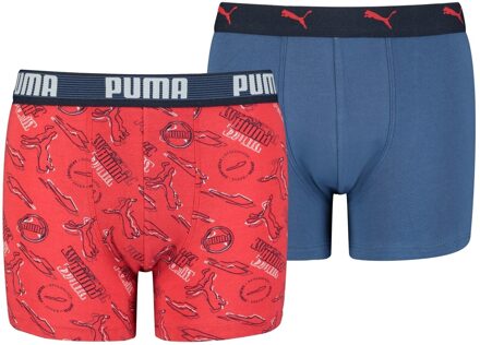 Boys Alpha Print Boxer - Rood - Kinderen - maat  128