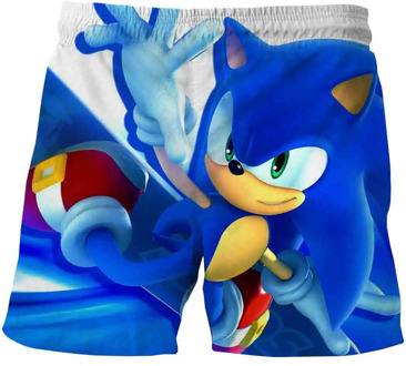 Boys Girls Sonic the Hedgehog cartoon short Pants Quality Kids polyester Short Pants Children Summer cool Shorts 4-14 Years Old