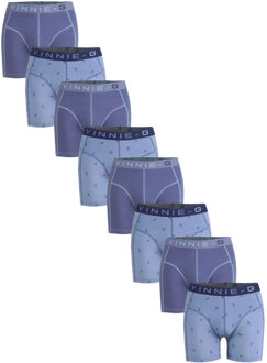 Boys Kinder boxershorts Ski Blue - Print - 8-pack-128/134