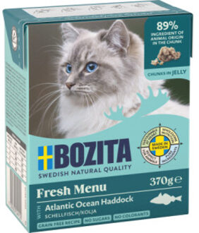 Bozita 24x370g Stukjes in Gelei met Schelvis Bozita Kattenvoer