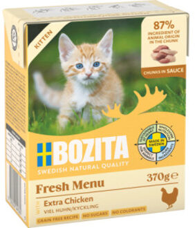 Bozita Kitten kip stukjes in saus natvoer kat 12 x 370 g