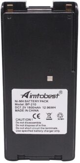 BP210 BP-210N BP-209 1800mAh NI-MH batterij voor ICOM IC-V8 IC-V82 IC-A24 IC-A6 IC-F3G IC-F30 IC-F40 IC-F11 IC-F22 IC-F4G Radio 1800mAh Capacity