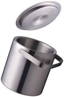 Bpa gratis 1.3L dubbele muur Champagne Vaatje Ice cube dubbele wand food grade roestvrij staal ijs emmer met ice tong clip SETS