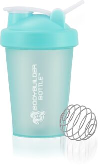 Bpa Gratis Gym Fitness Sport Eiwit Shaker Fles 400Ml/12Oz Met Plastic Handvat Blender Bal Blauw
