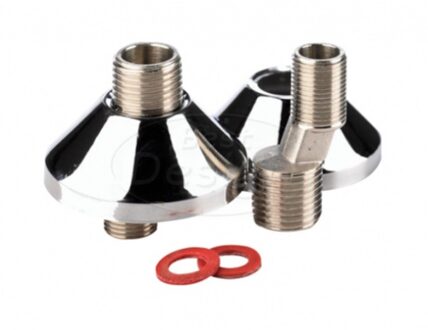 BPE S-koppeling m. rozet per paar 1/2x3/8 chroom