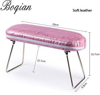 Bqan 1 Stuks Marbling Manicure Hand Kussen Nail Arm Rest Kussen Manicure Tafel Mat Arm Pols Hand Rest Salon Kussen roze