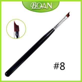 Bqan 1Pcs #8 Uv Gel Nail Schilderij Tekening Polijsten Franse Tips Manicure Pen Borstel Half Moon Penselen diy Gereedschap SIZE 6