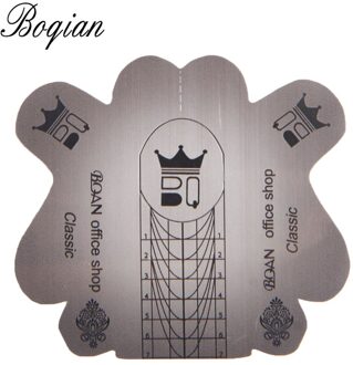 Bqan Professionele 500 Pcs Legering Grijs Nail Form Tips Nail Art Guide Extension Franse Diy Tool Acryl Uv Gel Nail art Tool