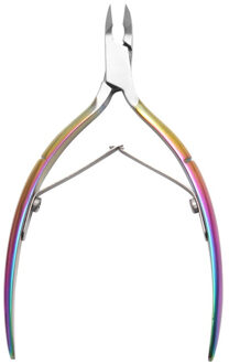 Bqan Rainbow Dual-Ended Nail Cuticle Pusher Lepel Roestvrij Staal Dode Huid Push Remover Pedicure Cleaner Nail Art Gereedschap A reeks