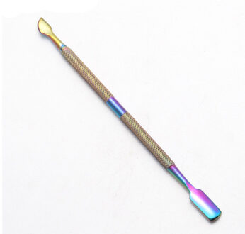 Bqan Rainbow Dual-Ended Nail Cuticle Pusher Lepel Roestvrij Staal Dode Huid Push Remover Pedicure Cleaner Nail Art Gereedschap