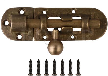 Bqlzr 10X3.2Cm Vintage Kast Deurslot Bout Bronzen Deur Gesp Poort Vergrendelingen