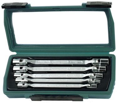 Br??der Mannesmann Dubbele kniesleutelset 5-delig 19821 Zilverkleurig