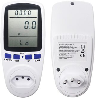 Br Plug Digitale Power Meter Wattmeter Energie Meter Voltage Power Watt Analyzer Elektriciteit Verbruik Outlet Socket