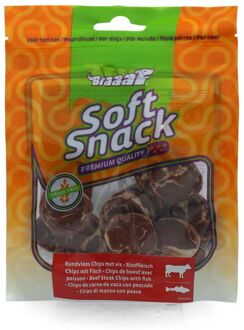 Braaaf Soft snacks Chips - Hondensnack - Rund - Vis - 85 gram