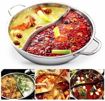 Braadpan Koken Tool 2 Grid 2 Smaak Rvs Pot Mandarijn Eend Pot Inductie Kookplaat Speciale Soeppan