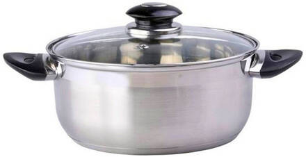 Braadpan Met Deksel 18x8,5cm 2l Zilverkleurig