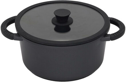 Braadpan/stoofpan - cast aluminium - 5 liter - dia 24 cm - antraciet - stoofpotten/stoofvlees