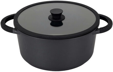 Braadpan/stoofpan - cast aluminium - 9 liter - dia 28 cm - antraciet - stoofpotten/stoofvlees