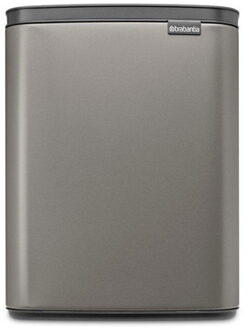 Brabantia Bo Afvalemmer - 12 liter - kunstof binnenemmer - platinum 230387 Grey