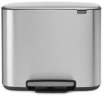 Brabantia Bo Pedal Bin 11 + 23 Liter Matt Steel FPP