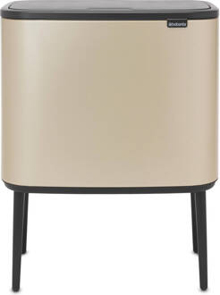 Brabantia Bo Touch prullenbak - metallic goud - 3 x 11 L