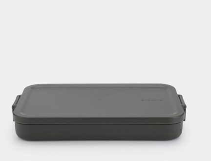Brabantia Make & Take lunchbox plat, kunststof dark grey Grijs - Nvt
