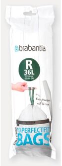 Brabantia Perfectfit Code R Afvalzak - 36 Liter - 10 Stuks Wit