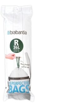 Brabantia Perfectfit Code R Afvalzak - 36 Liter - 10 Stuks Wit